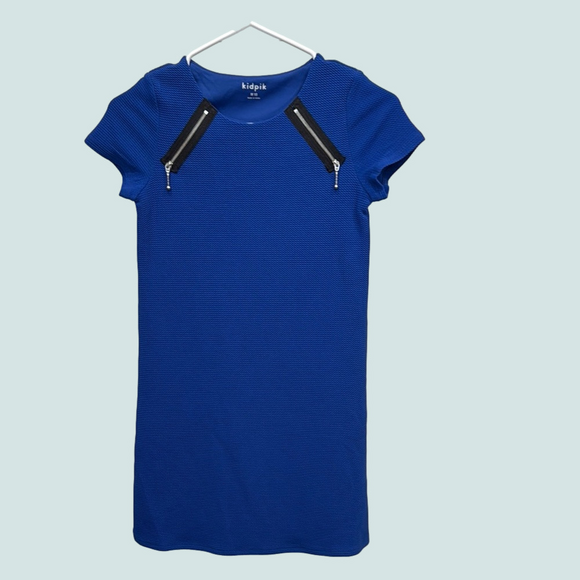 kidpik Other - Kidpik Blue Waffle Dress with Zipper Accents size 10 Girls